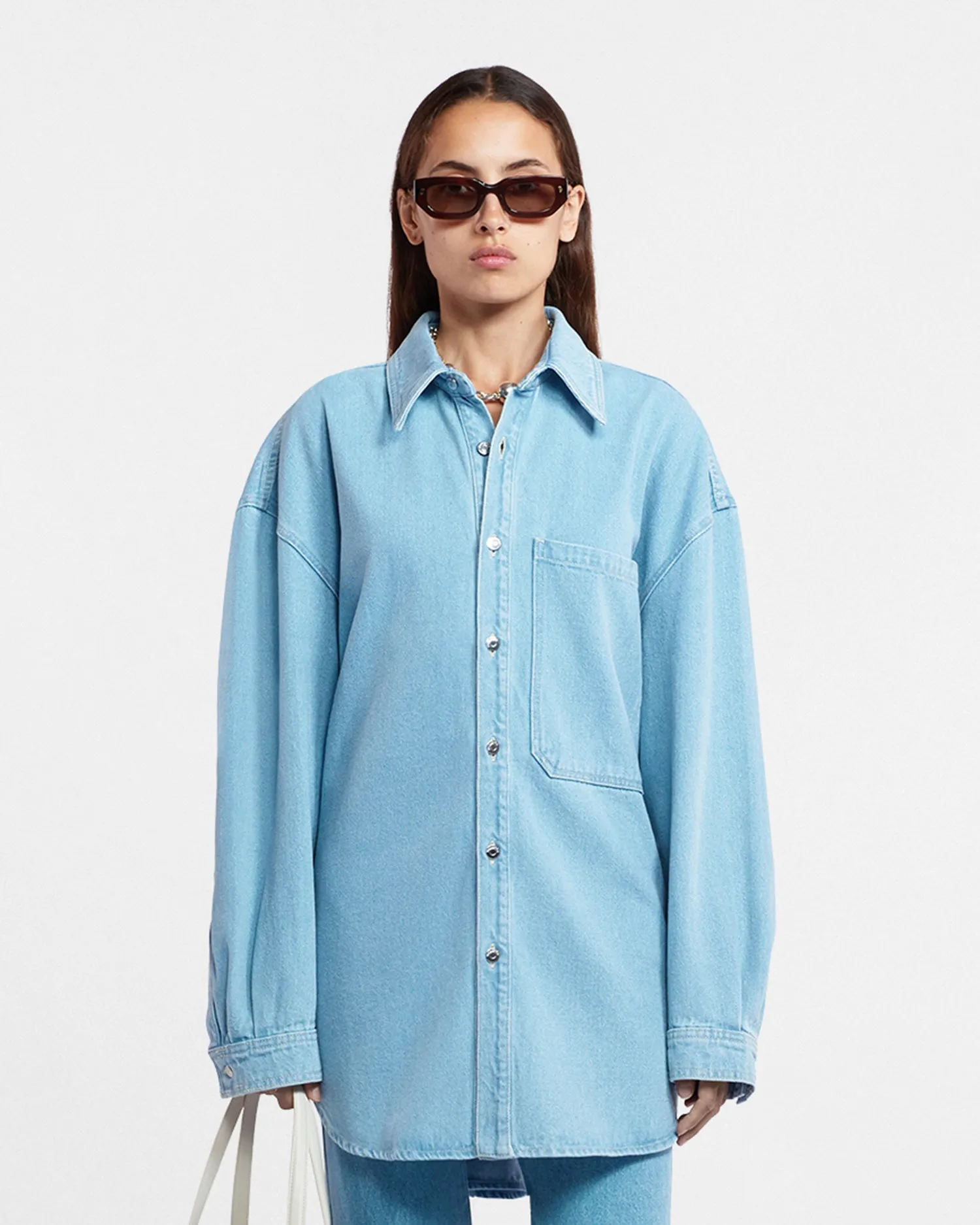 Aarna - Denim Shirt - Eco Light Wash Quick Comfort Fit Fashion Accessory