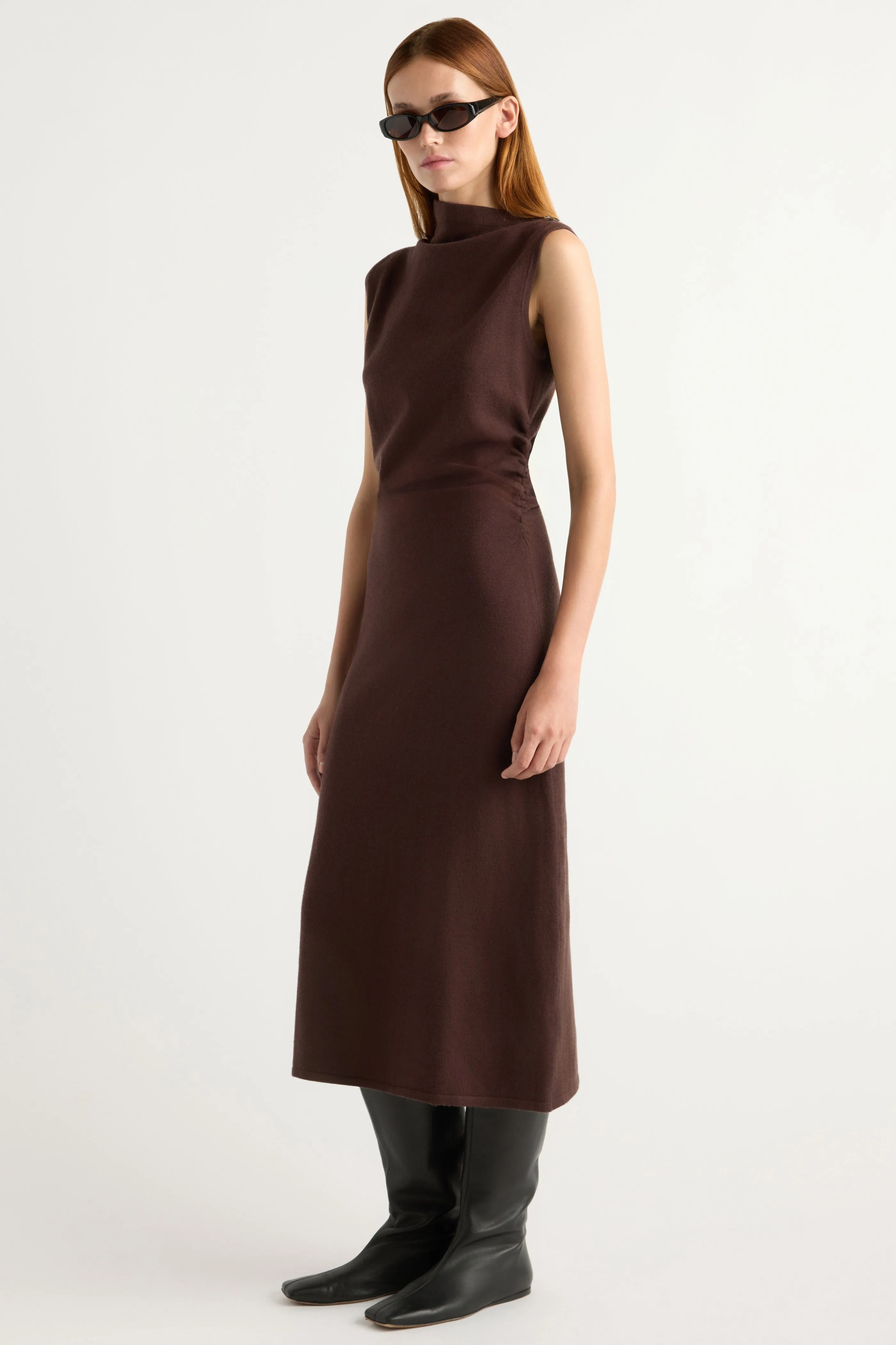 Abel Asymmetric-Neck Dress Red-Carpet