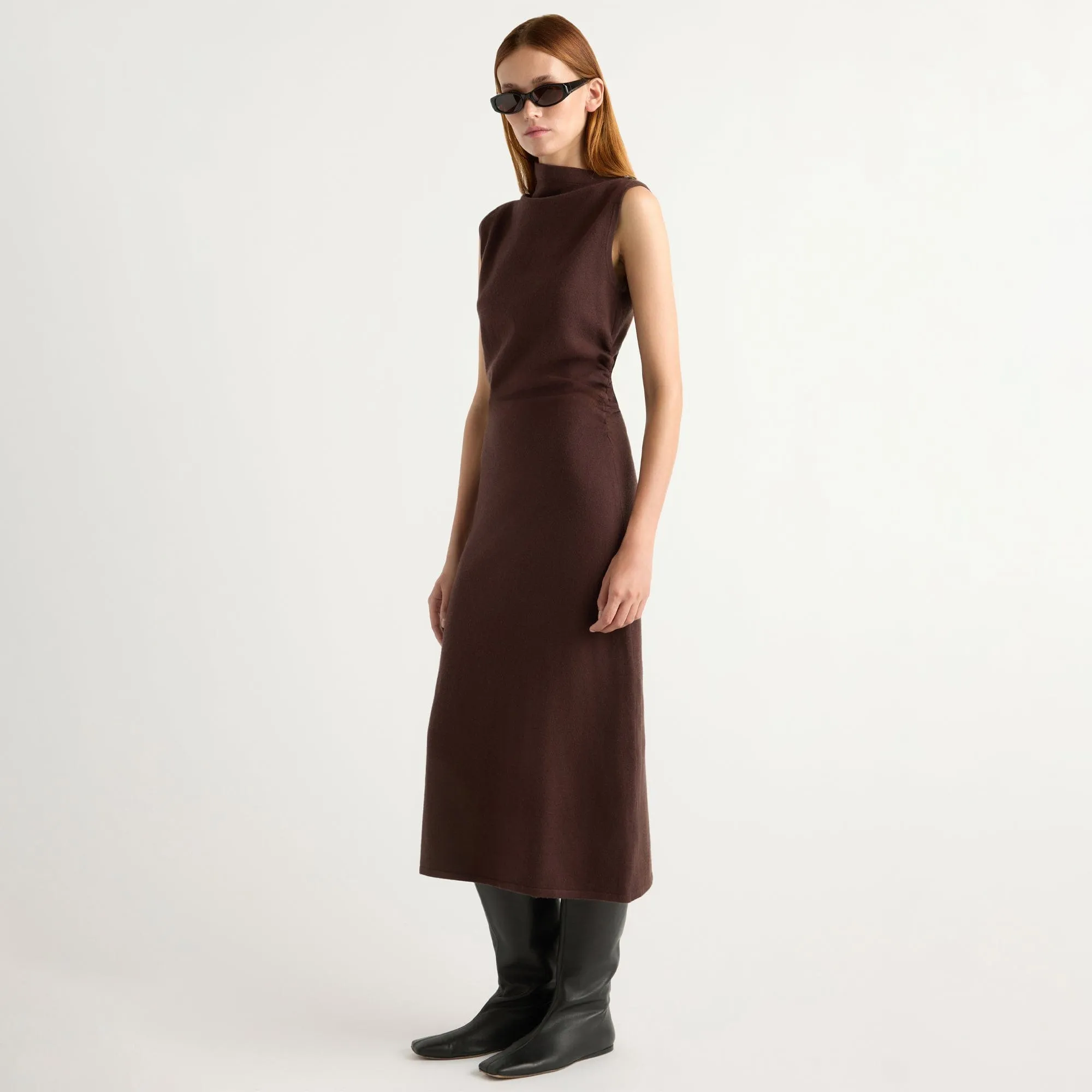 Sheer Light bold appearance Abel Asymmetric-Neck Dress