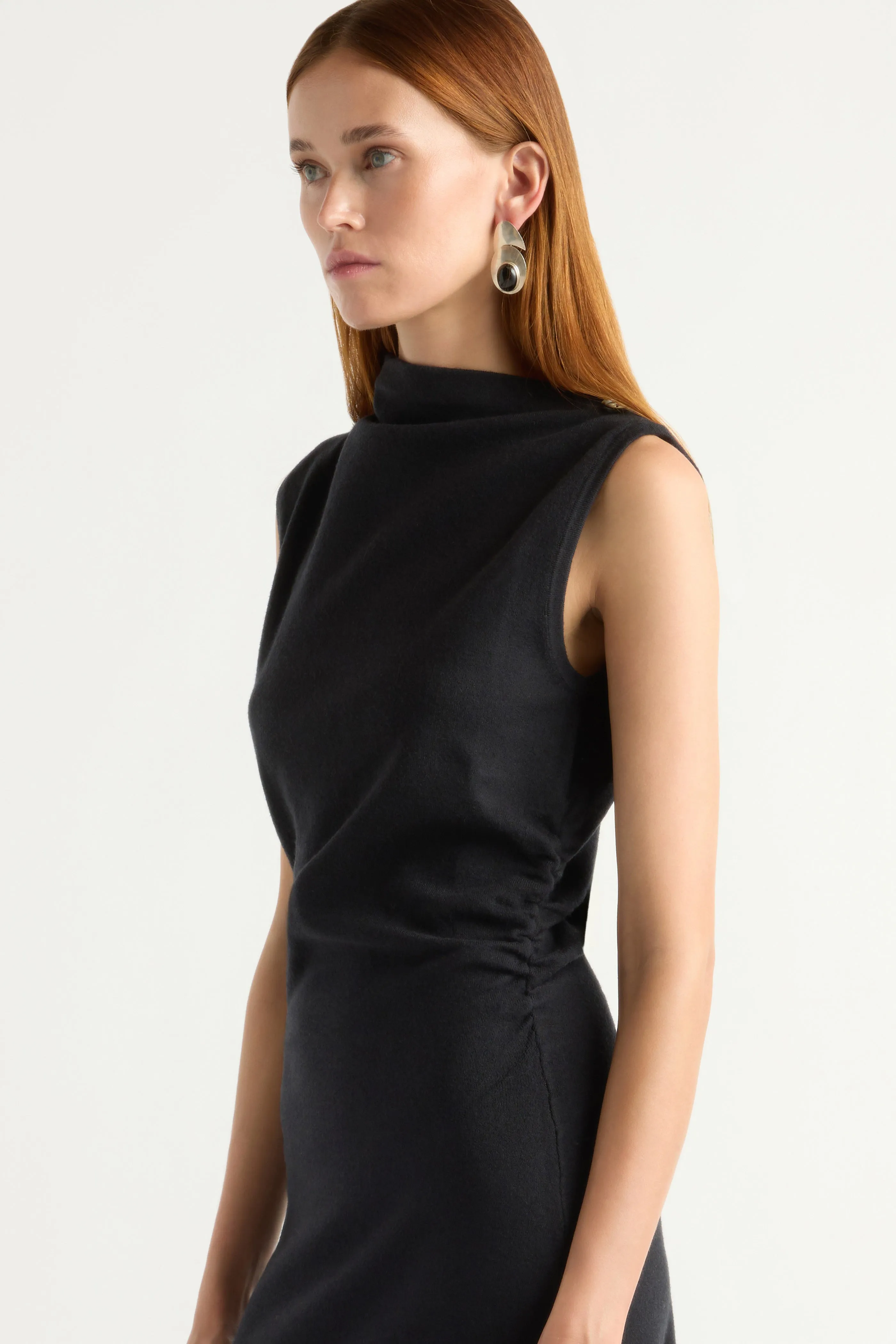 Abel Asymmetric-Neck Dress Chic Spirit