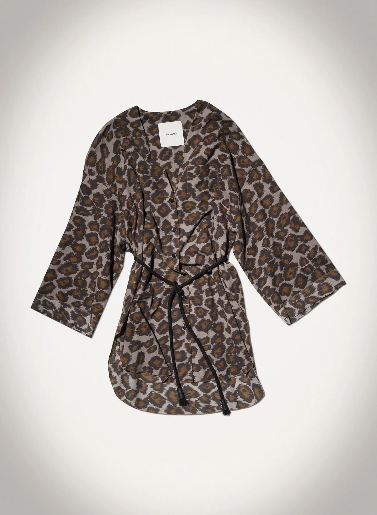 Light Fit Wear Nani - Printed Cotton Voile Top - Crayon Ocelot