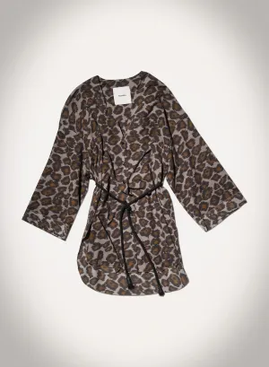 Light Fit Wear Nani - Printed Cotton Voile Top - Crayon Ocelot