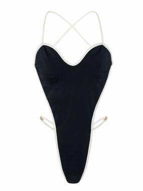 Jolie One Piece Swimsuit | Black Zero Waste Cut Pattern