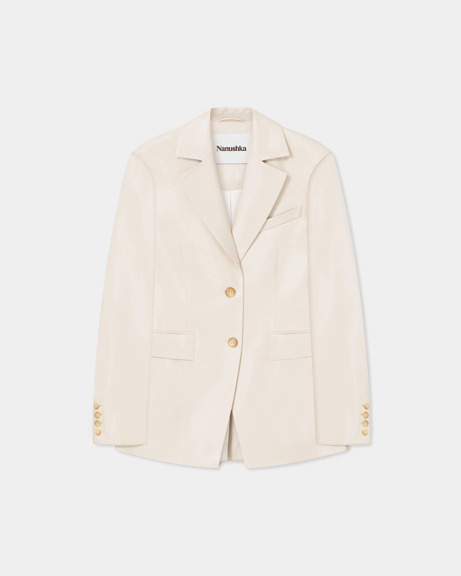 Hathi - Okobor? Alt-Leather Blazer - Creme UltraSoft Brushed Backing Marketing