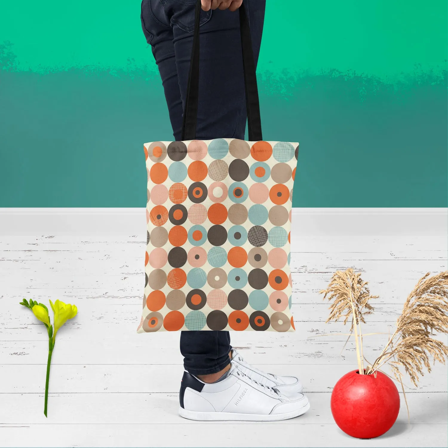 Abstract Retro D2 Tote Bag Shoulder Purse | Multipurpose