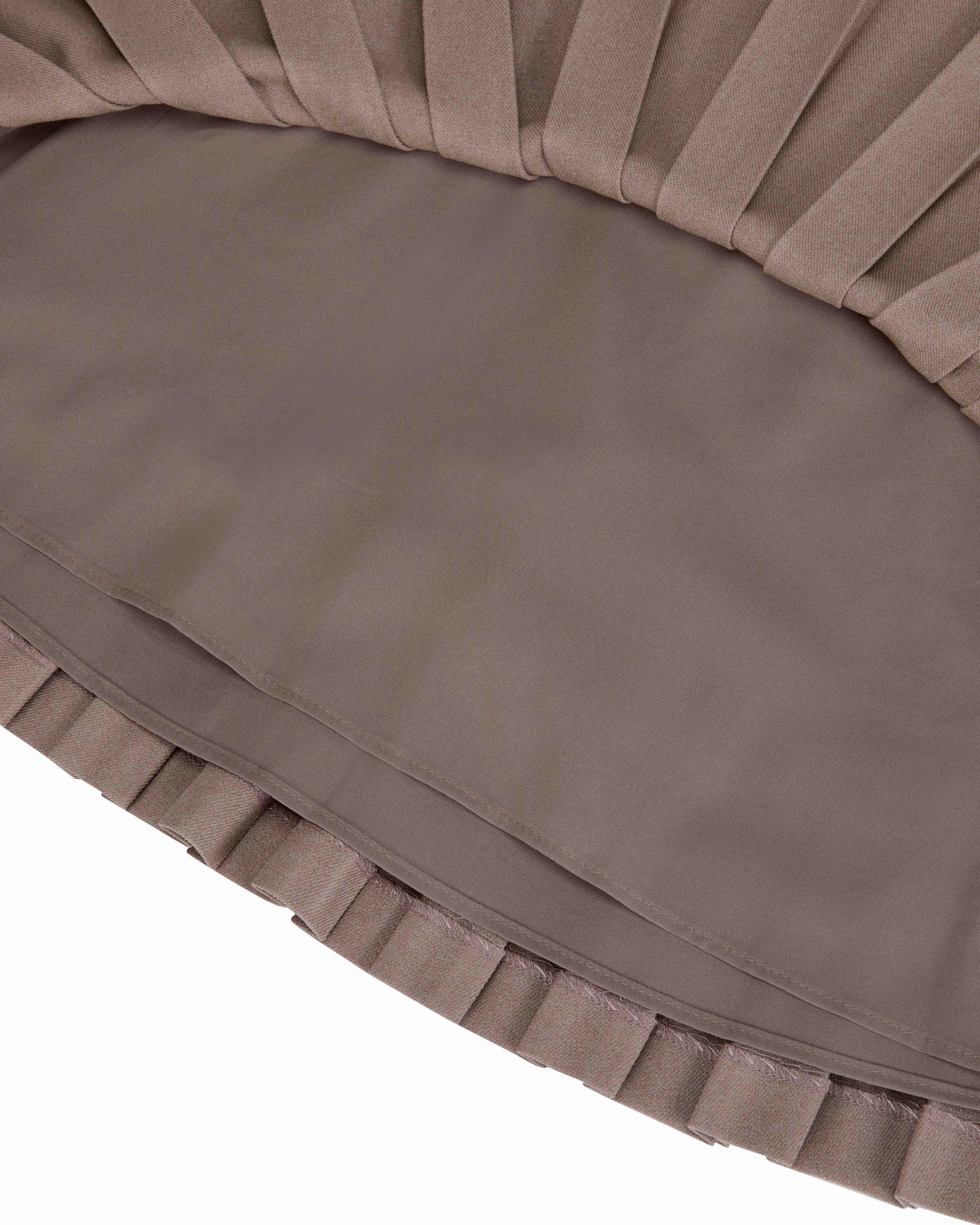 Subtle Shimmer Chill Feel Logo band pleated skirt - Cocoa