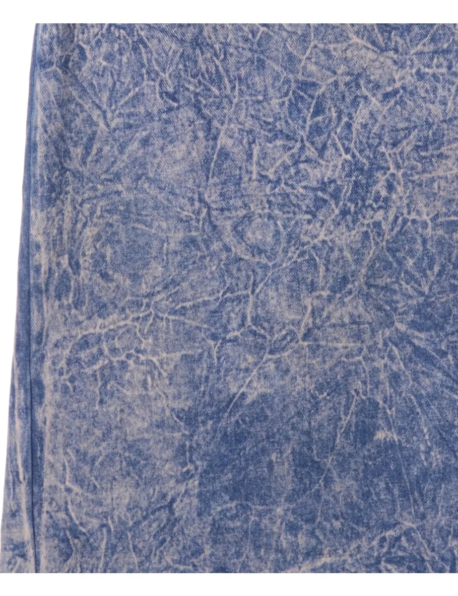Acid Wash Midi Skirt