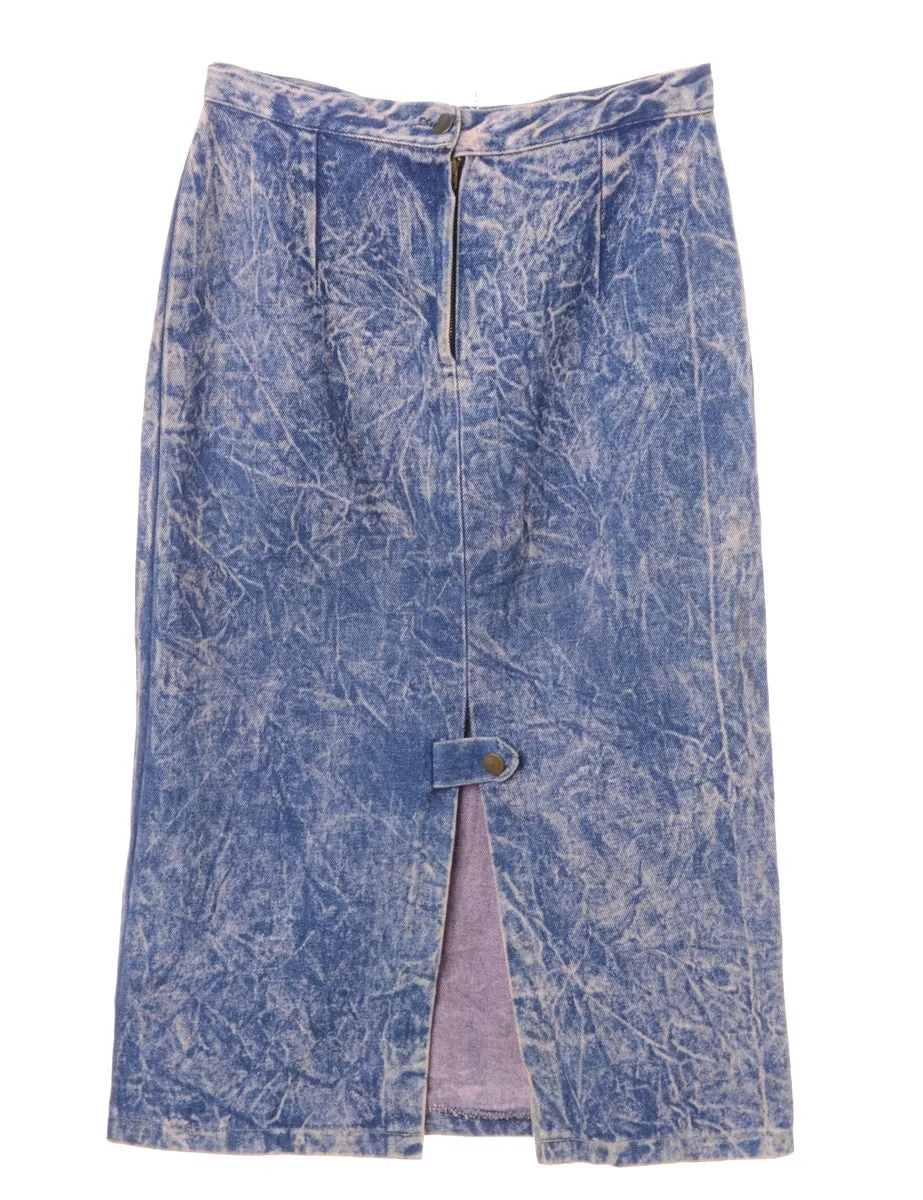 Acid Wash Midi Skirt