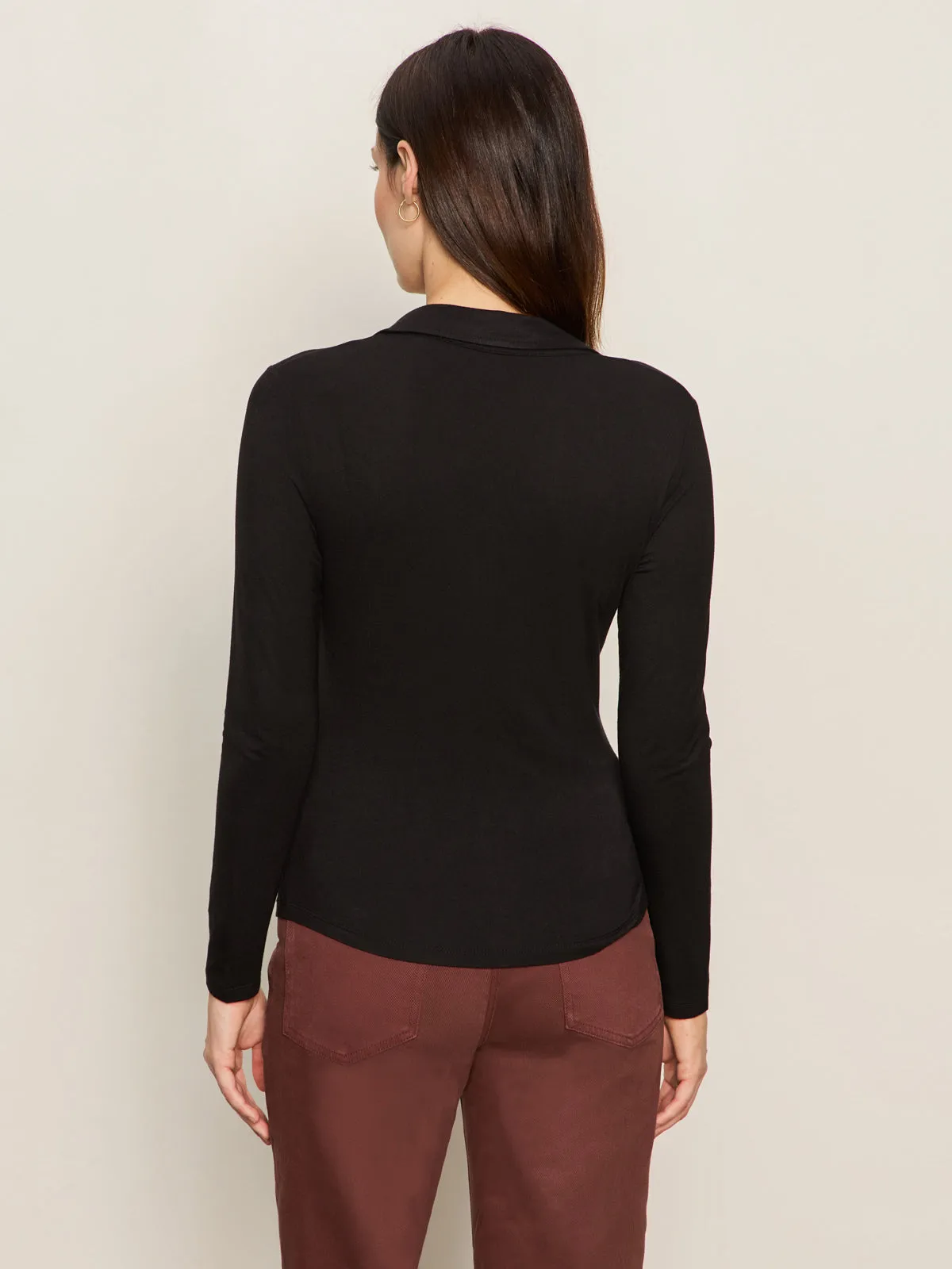 Anti Shrinkage Treatment Dreamgirl Knit Button Up Top Black
