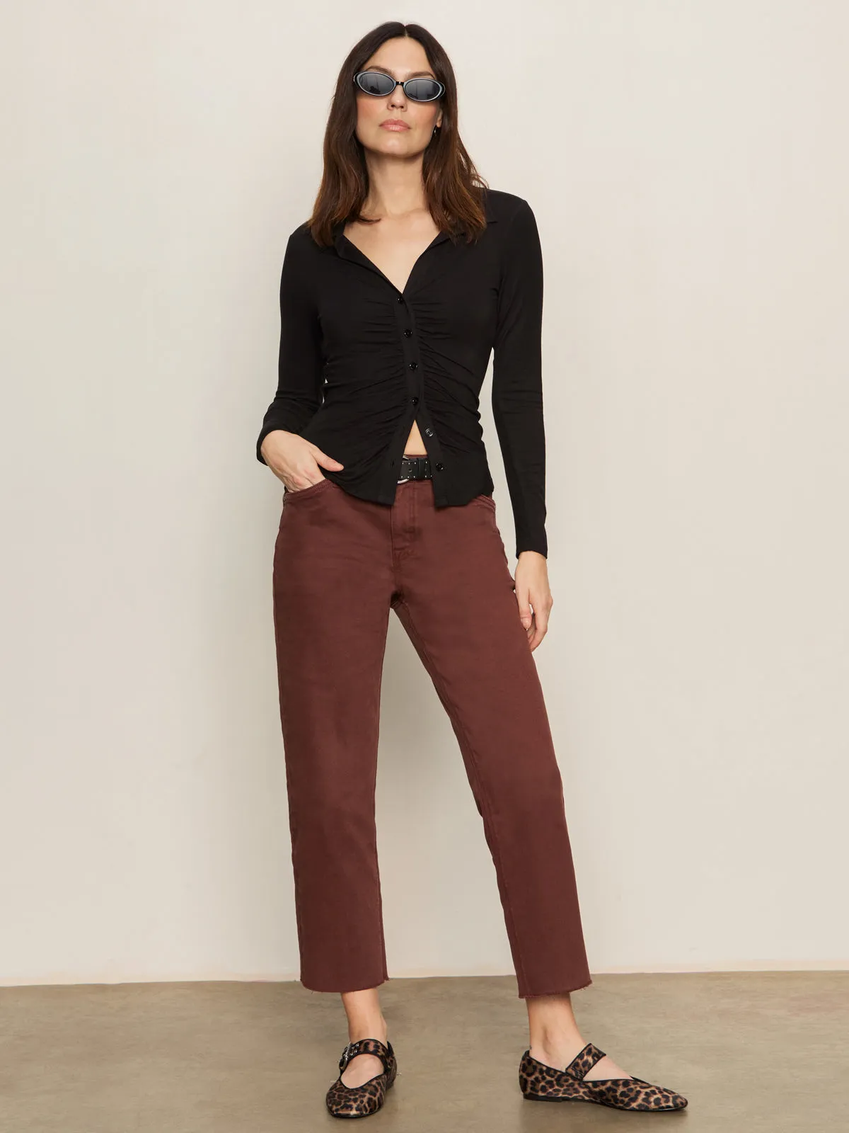 Perfect for Any Outfit Dreamgirl Knit Button Up Top Black