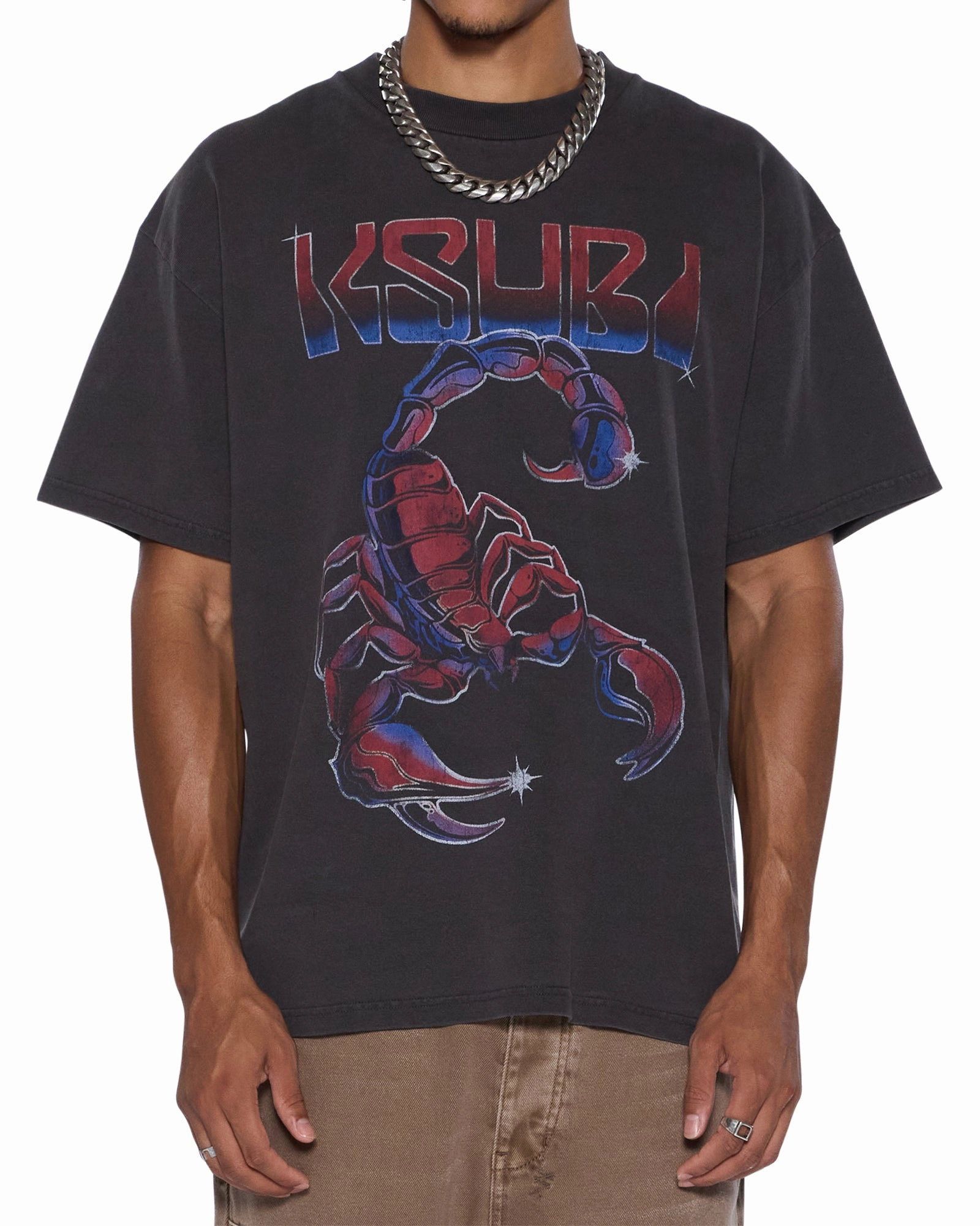MicroPiqueKnit Wide Neck Opening VENOM EKCESS SS TEE FADED BLACK