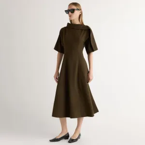Addison Foldover Scarf-Neck Dress Classic structured dress Winter Wrap
