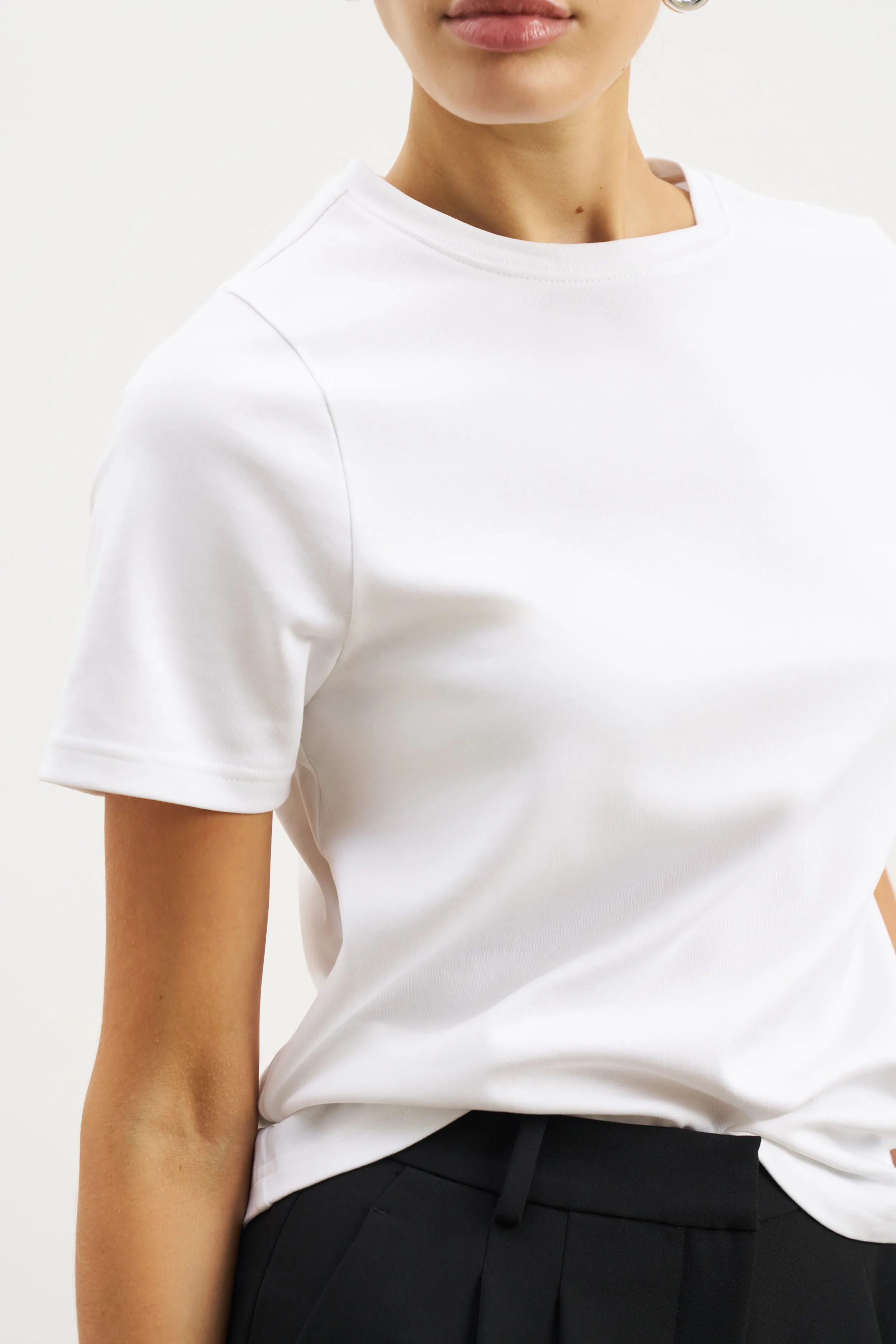 Reinforced Hem Soft Brushed Finish Classic Regular T Shirt - White