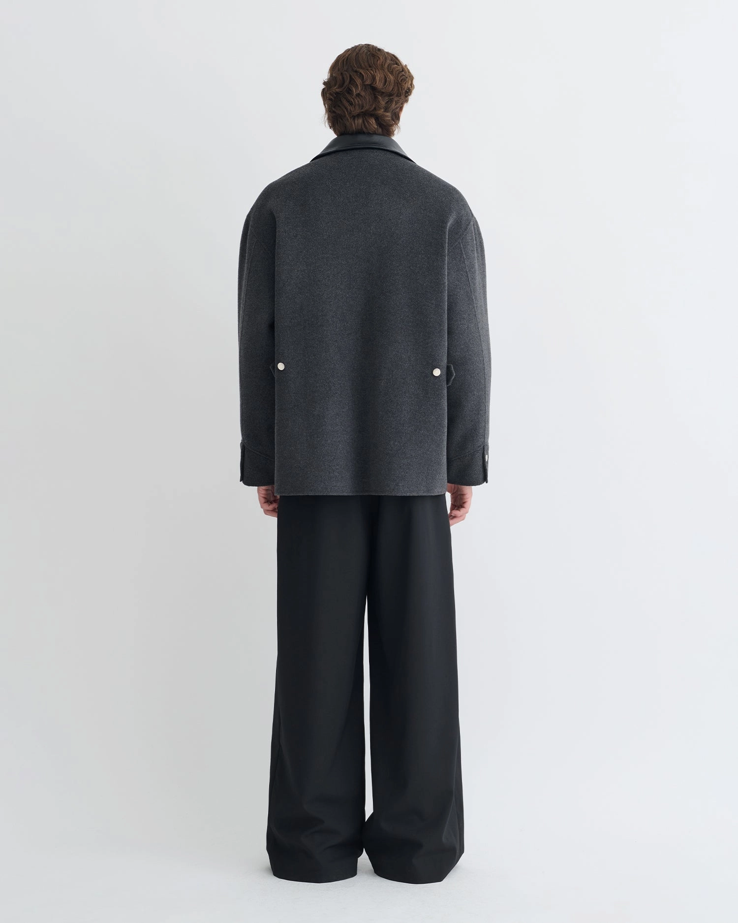 Camilo - Double Wool Jacket - Grey Melange Adjustable Straps Stage