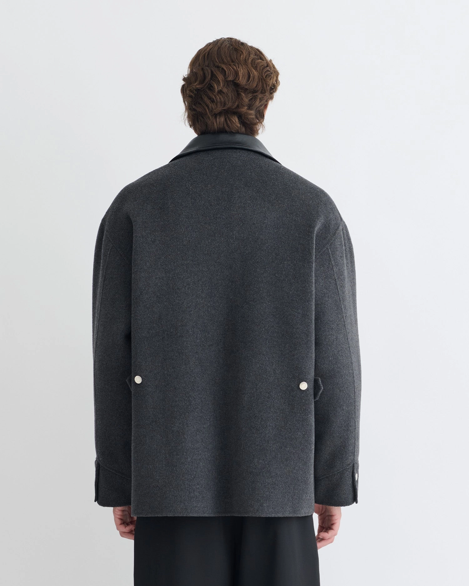 Camilo - Double Wool Jacket - Grey Melange Simple RFID Blocking Tech