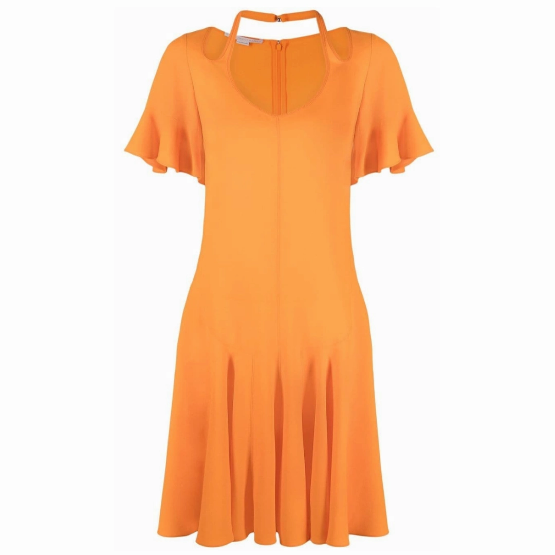 Daily Movement Mesh-Detail Mini Cut Out Dress