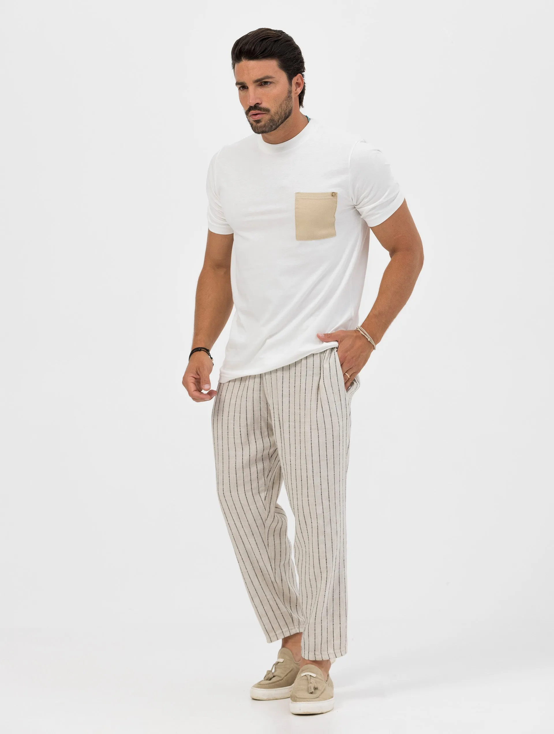 ADLER POCKET T-SHIRT IN WHITE
