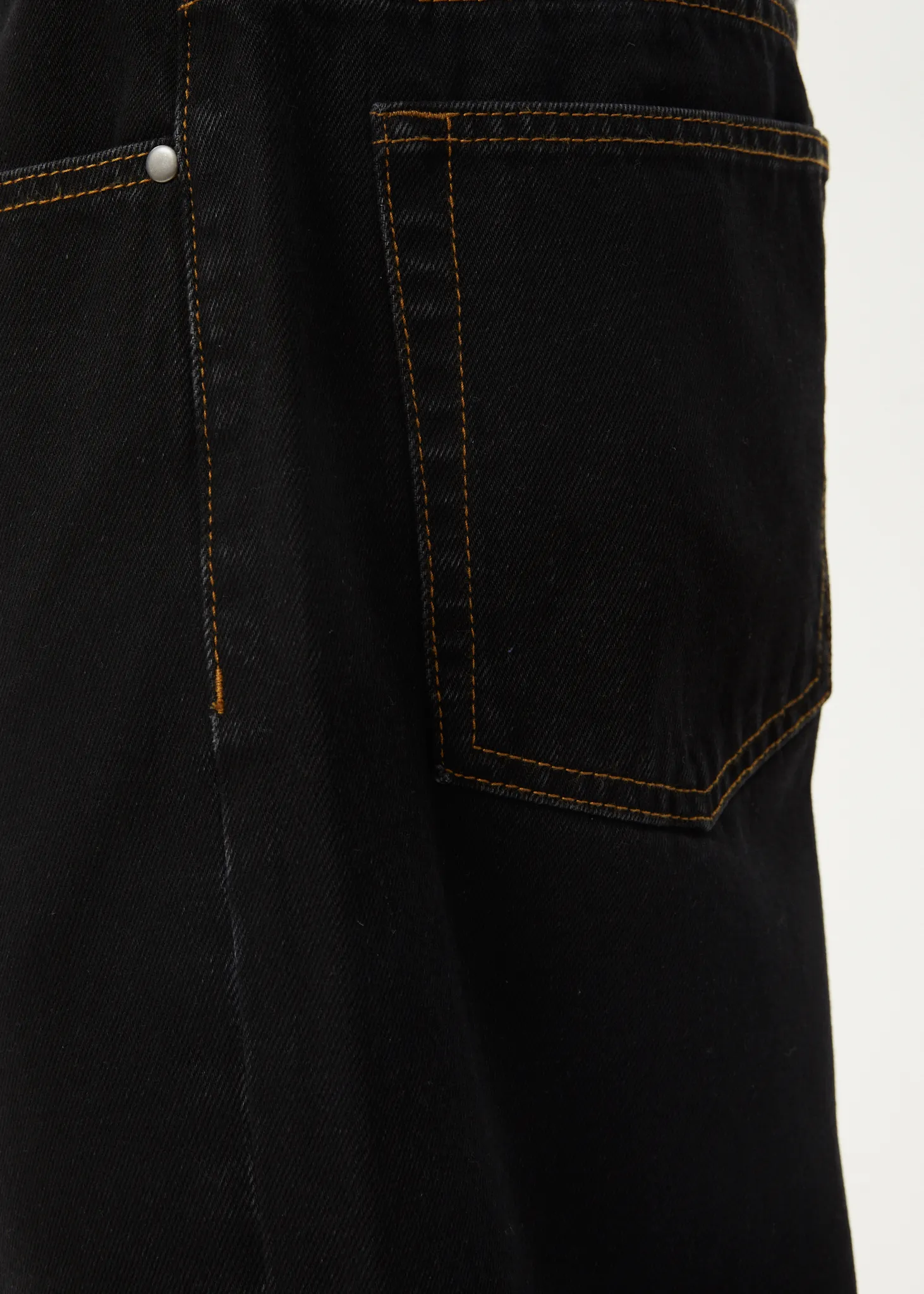 AFENDS Mens Lil C - Denim Baggy Fit Short 22 Inch - Washed Black