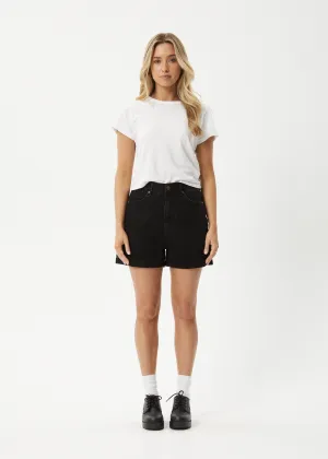 AFENDS Womens Seventy Threes - Denim Shorts - Washed Black