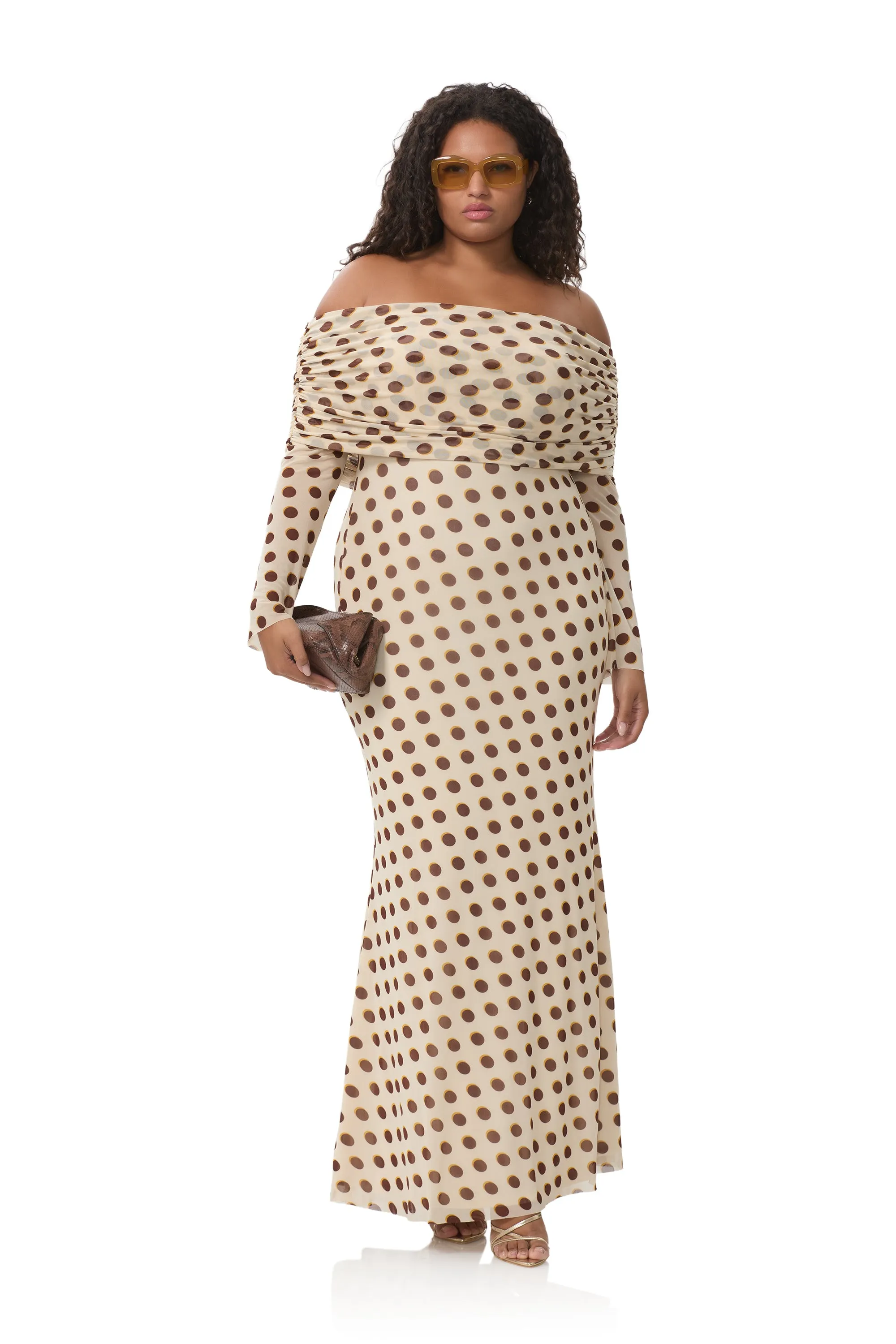 Thelma Dress - Gold Halo Dot Scandi Light DeepPocketStyle