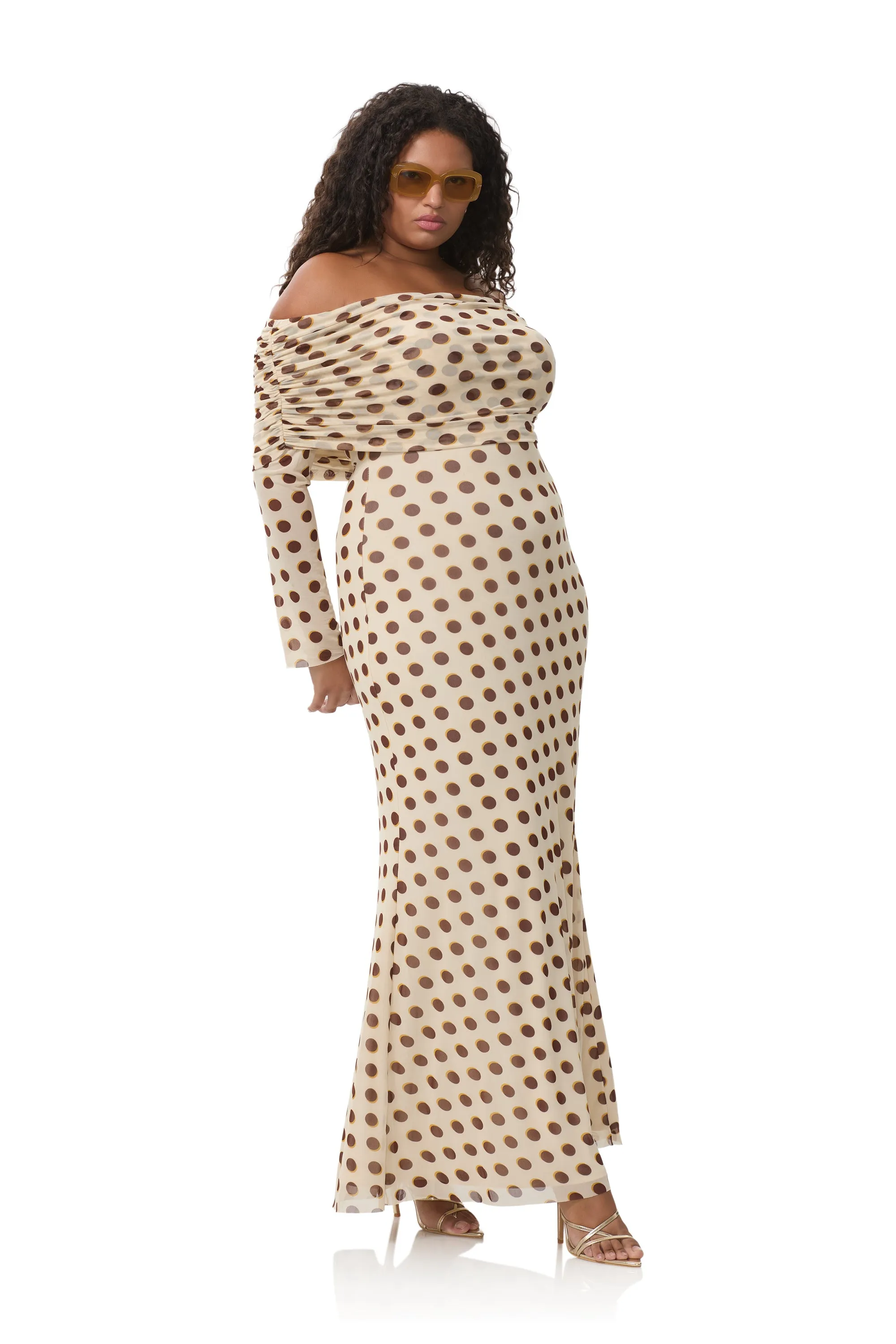Thelma Dress - Gold Halo Dot Nordic Calm