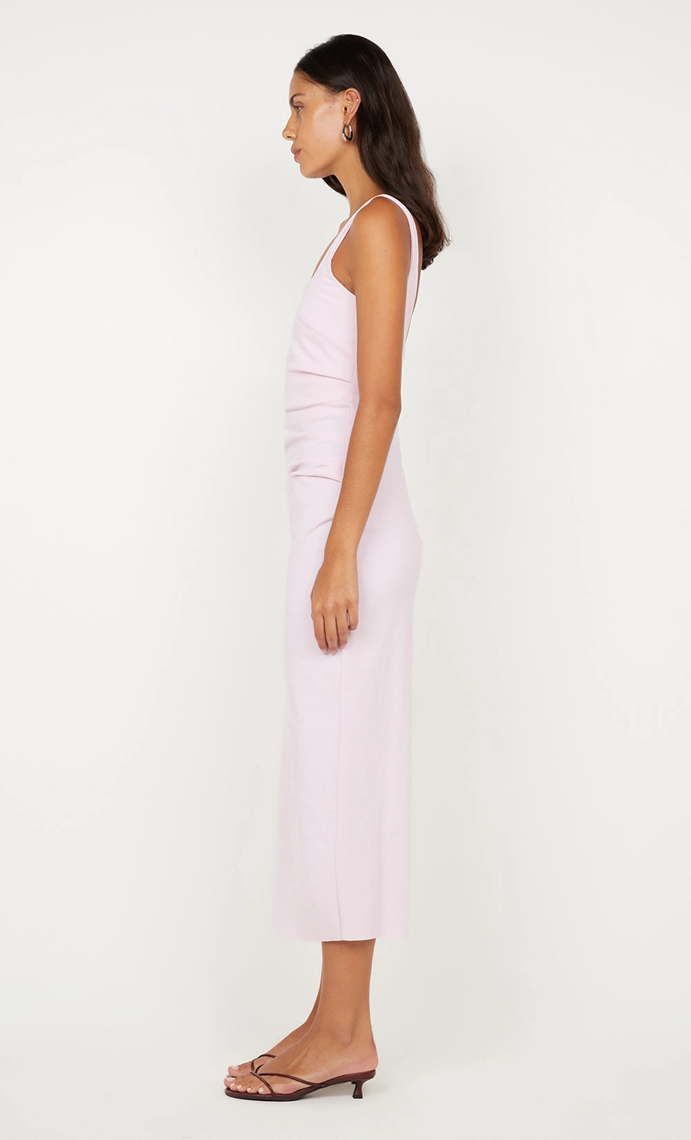 Day Chic Flattering Silhouette AVELINE TUCK MIDI DRESS - BALLET PINK