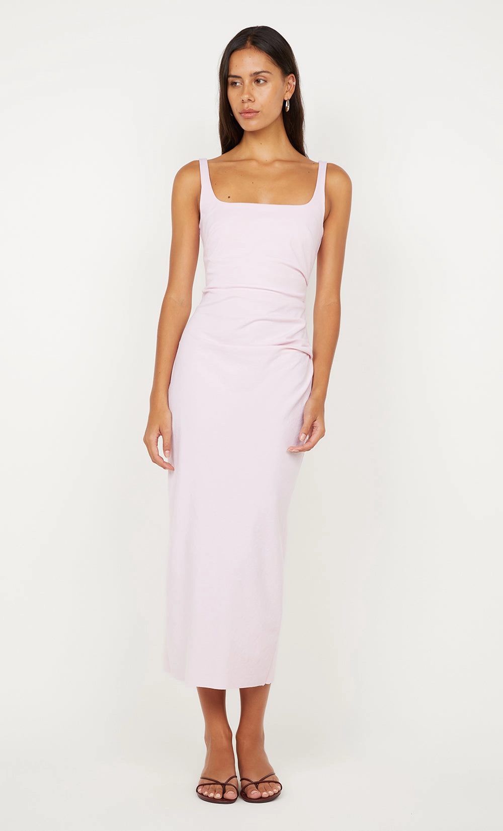Fit Mood Global Style AVELINE TUCK MIDI DRESS - BALLET PINK