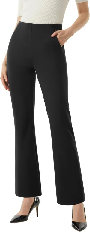 AFITNE Women’s Yoga Dress Pants High Waisted Stretchy Straight Leg Business Casual Pants with Pockets Pull On Work Slacks