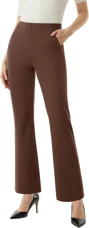 AFITNE Women’s Yoga Dress Pants High Waisted Stretchy Straight Leg Business Casual Pants with Pockets Pull On Work Slacks