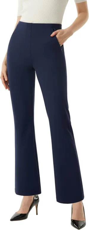 AFITNE Women’s Yoga Dress Pants High Waisted Stretchy Straight Leg Business Casual Pants with Pockets Pull On Work Slacks