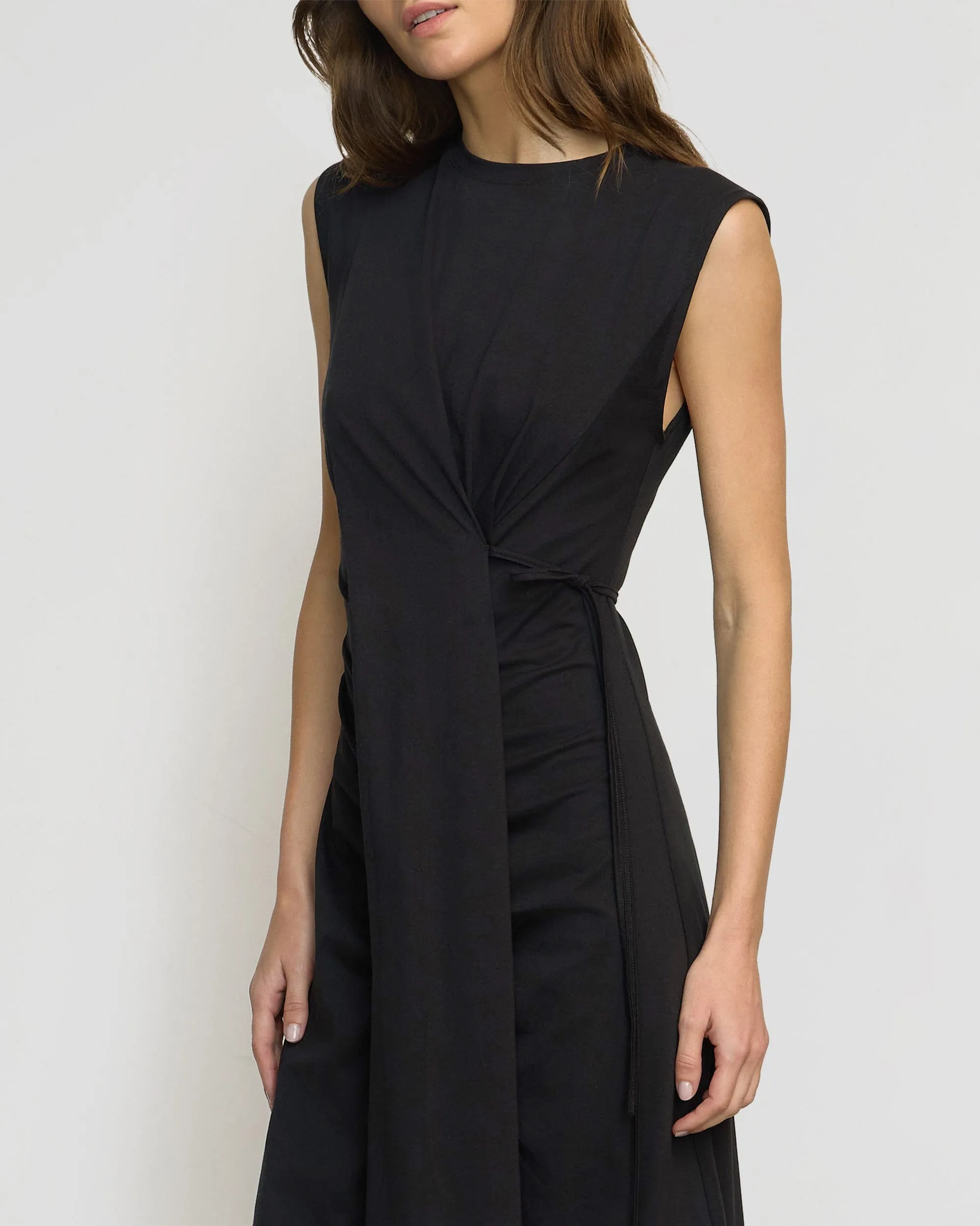 Agnes Twist-Drape Jersey Dress Quiet Glow Light Elegance