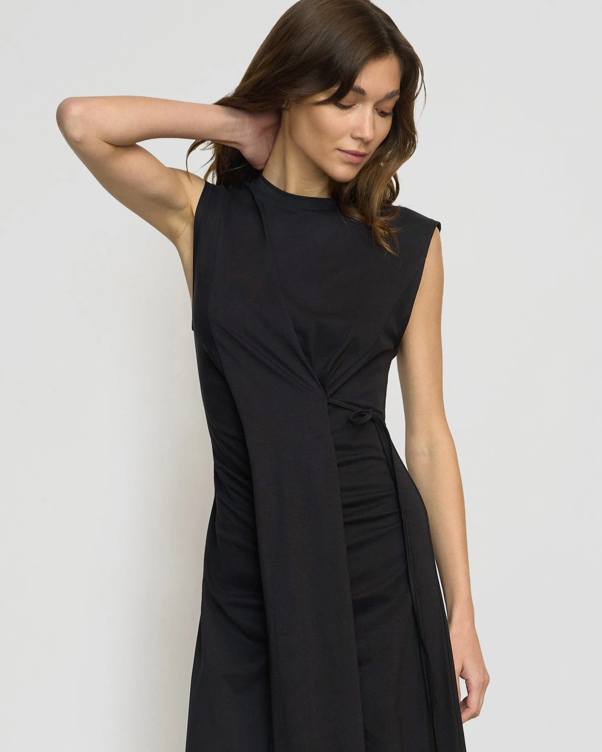 Quiet Mood MoldResistantTexture Agnes Twist-Drape Jersey Dress