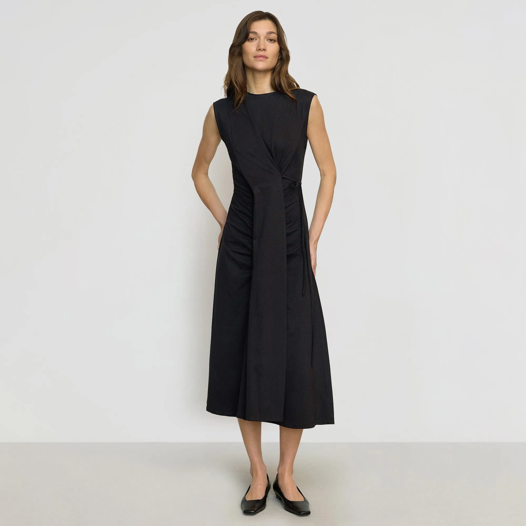 Agnes Twist-Drape Jersey Dress Subtle Stitch Relax Mode