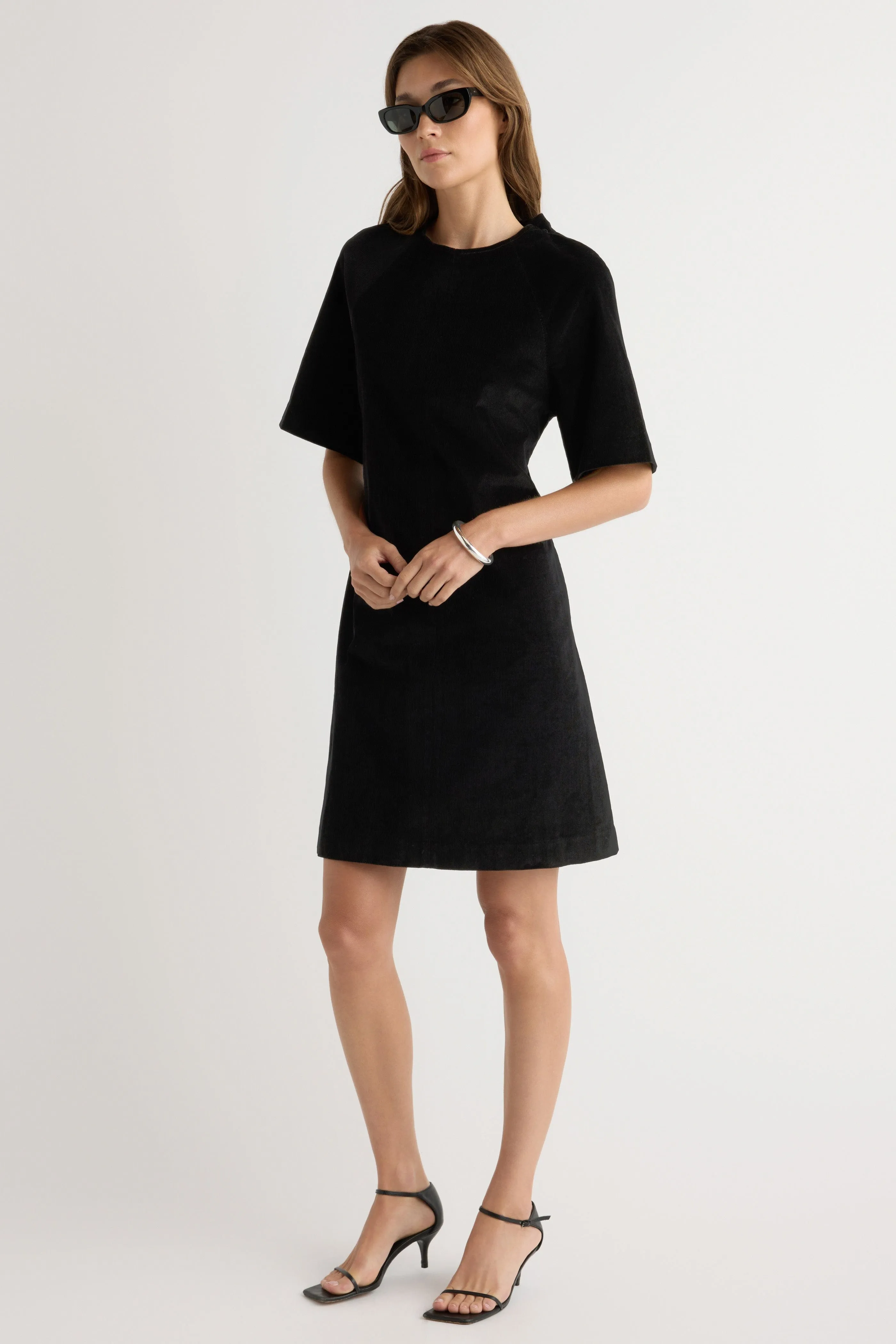 Aika Back-Tie Corduroy Mini Dress Smart and Elegant Vibrant Tone