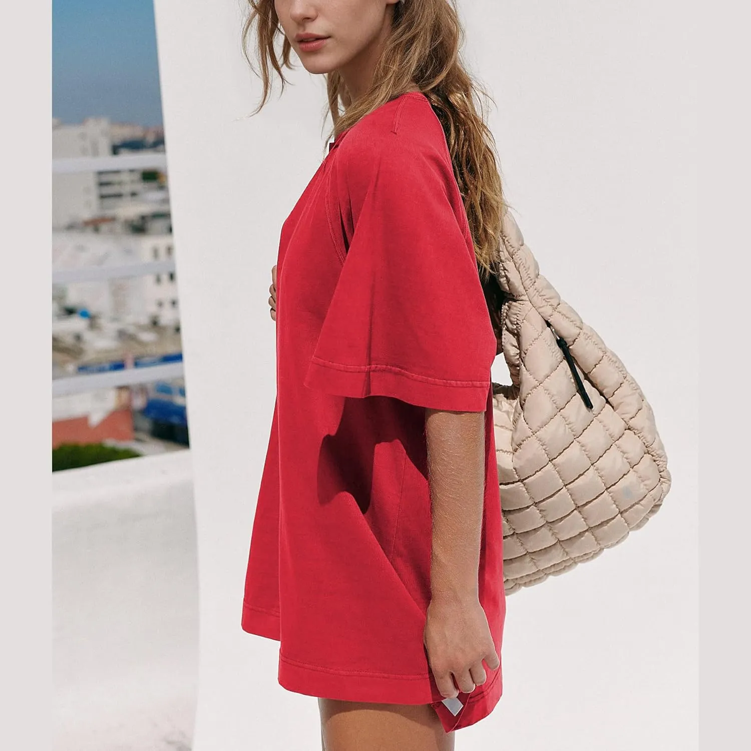Ainangua Oversized Tshirts for Women Short Sleeve Shirt Tops Crewneck Basic Tees Summer Casual Blouses Trendy Outfits
