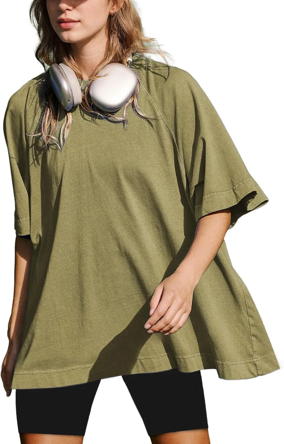Ainangua Oversized Tshirts for Women Short Sleeve Shirt Tops Crewneck Basic Tees Summer Casual Blouses Trendy Outfits