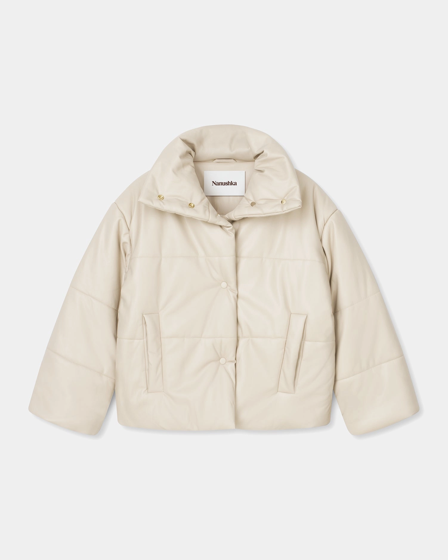 Gel Vertical Compression System Hide - Okobor? Alt-Leather Puffer Jacket - Creme