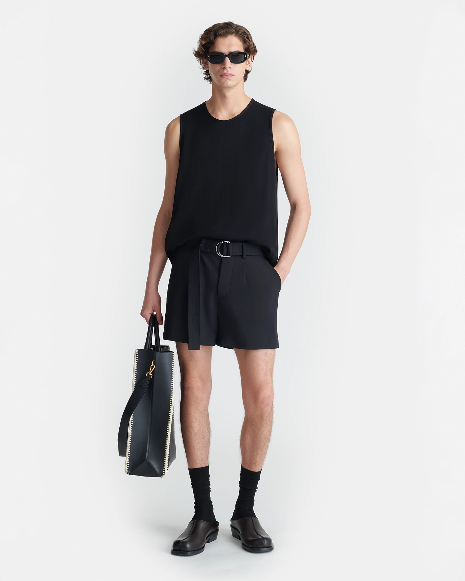 DoubleStitching Kobee - Georgette Tank Top - Black