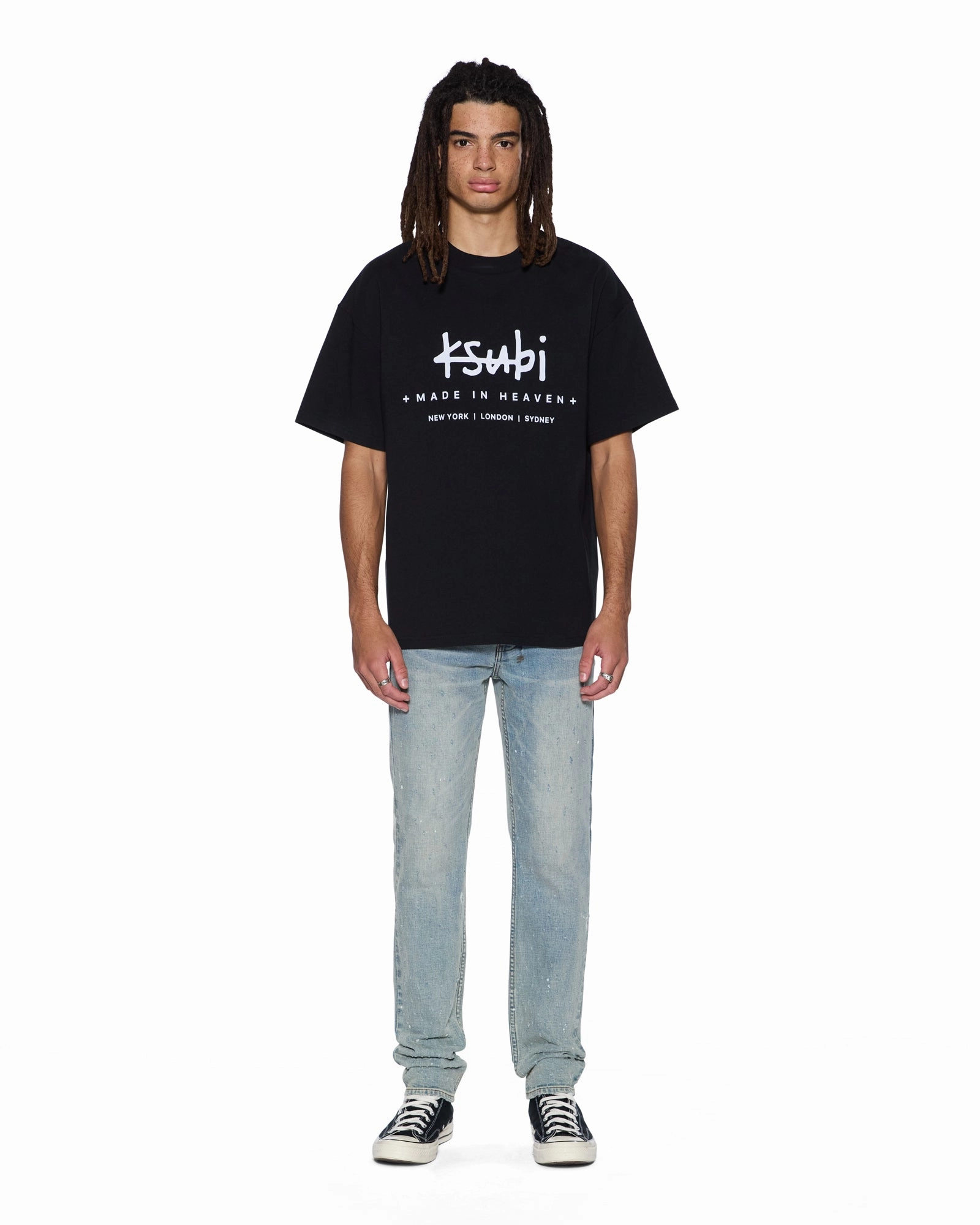 PLATED EKCESS SS TEE JET BLACK Basic Wardrobe Piece Fur combination