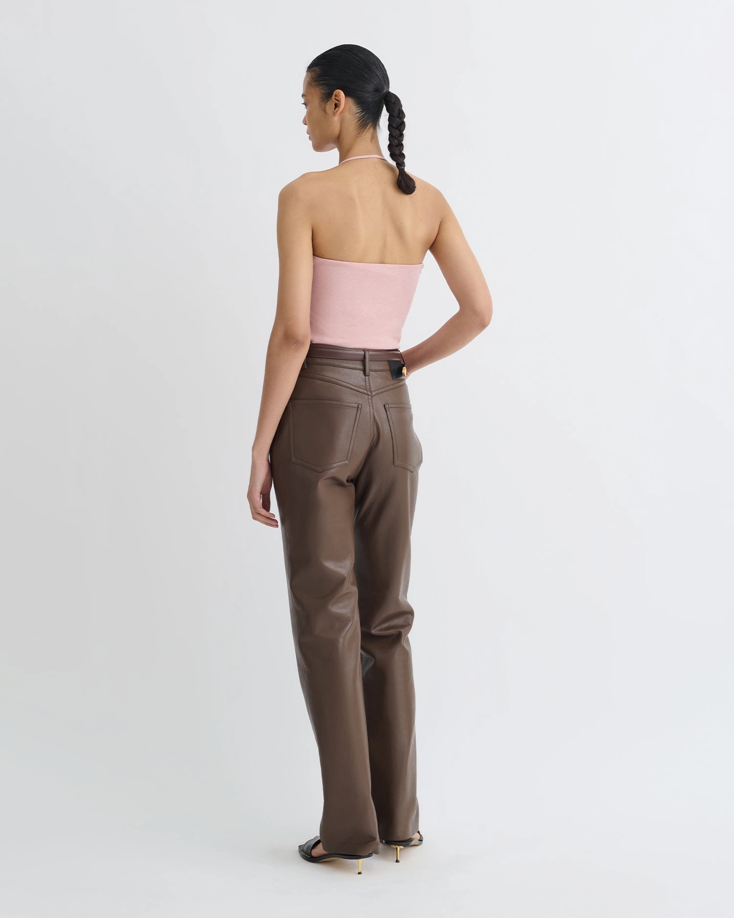 Full Coverage Fit Rissa - Halter Neck Mesh Jersey Top - Pink