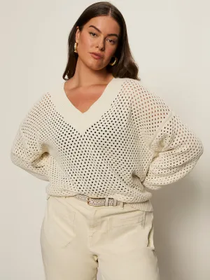 Travel convenience hypoallergenic material Airy Openwork Sweater Macrame Extended Sizing
