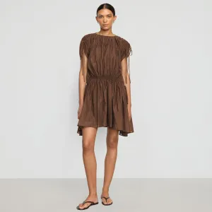 Flowing Fit Comfort Layer Wear Akemi Tie-Shoulder Organic Cotton Dress