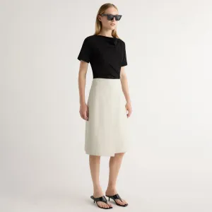 Alba Asymmetric Vegan Leather Skirt Textured Surface