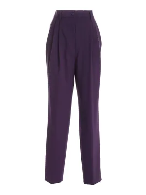 Alberta Ferretti High Waisted Straight Pants