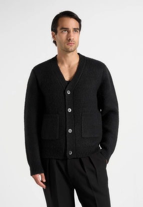 UVProtective Knit Density Aldo - Wool Knit Cardigan - Black