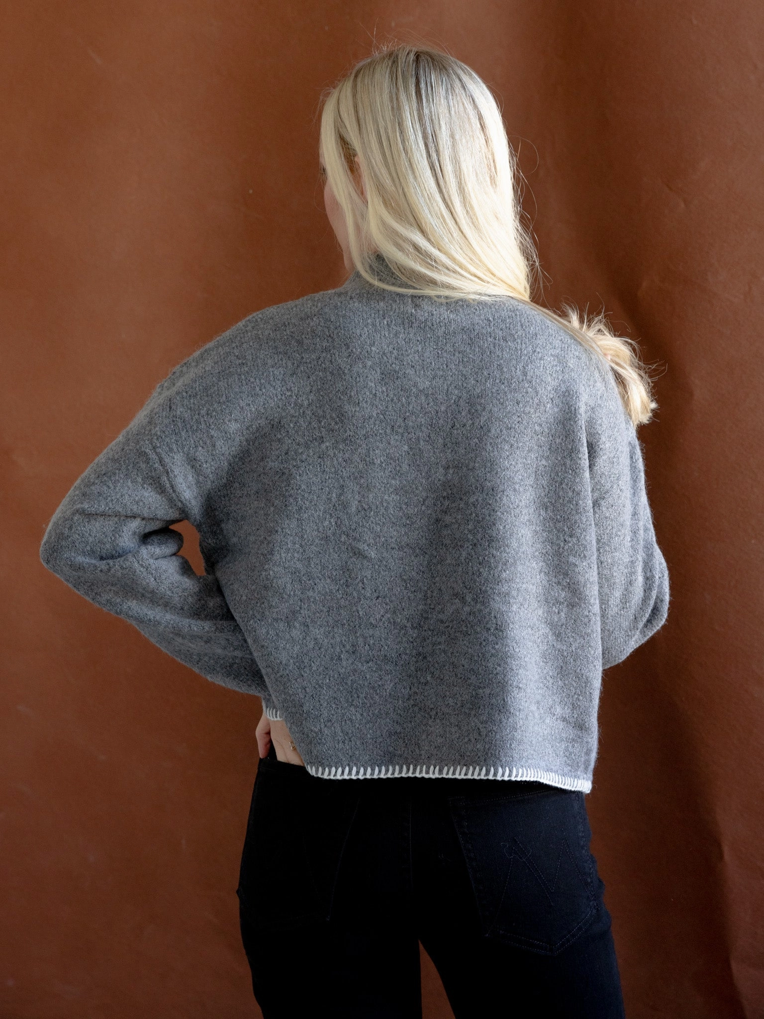 Plush Texture Fresh Layer Alex Embroidered Sweater