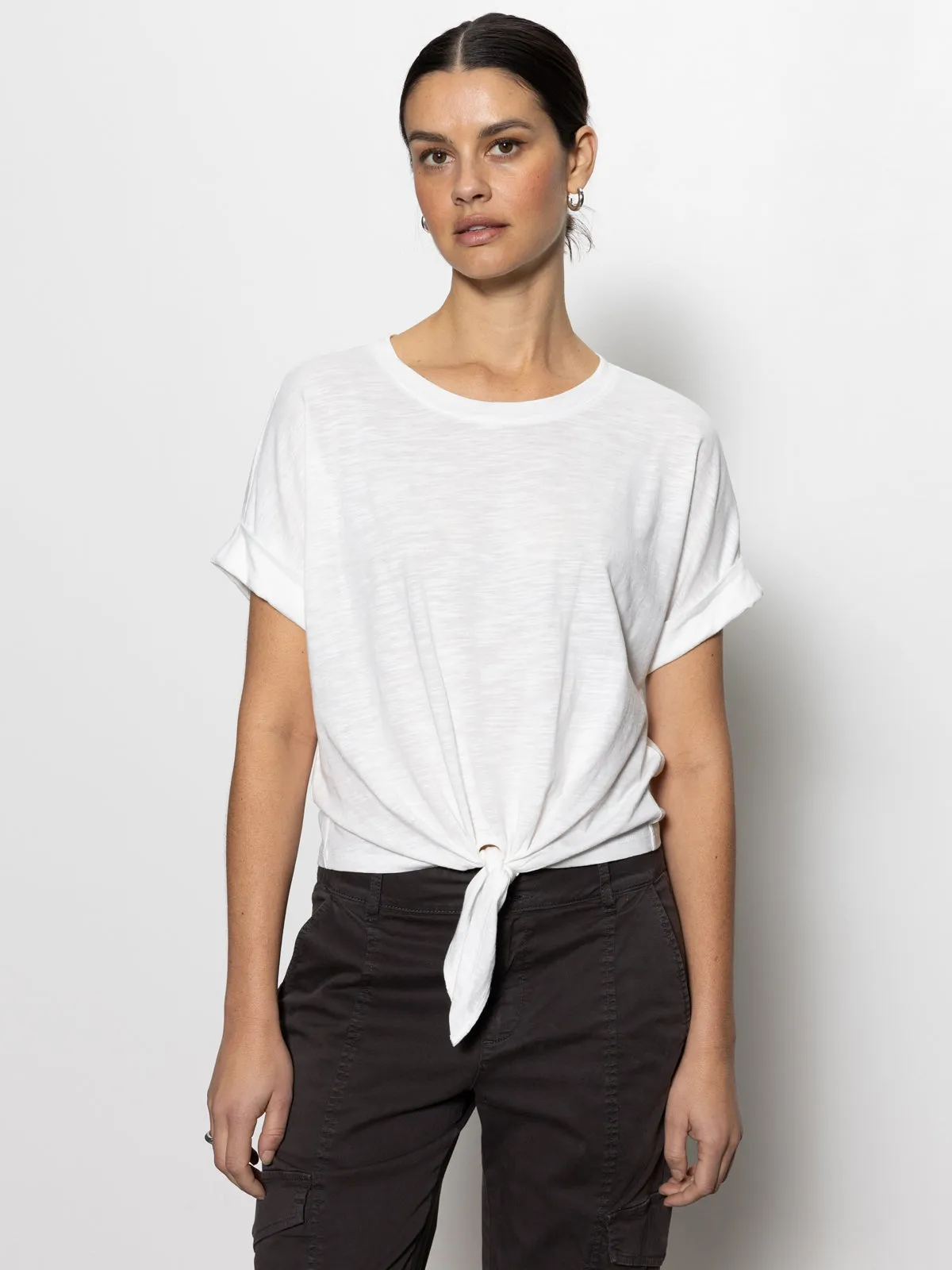 Comfy Essentials Wear All Day Tie Tee White