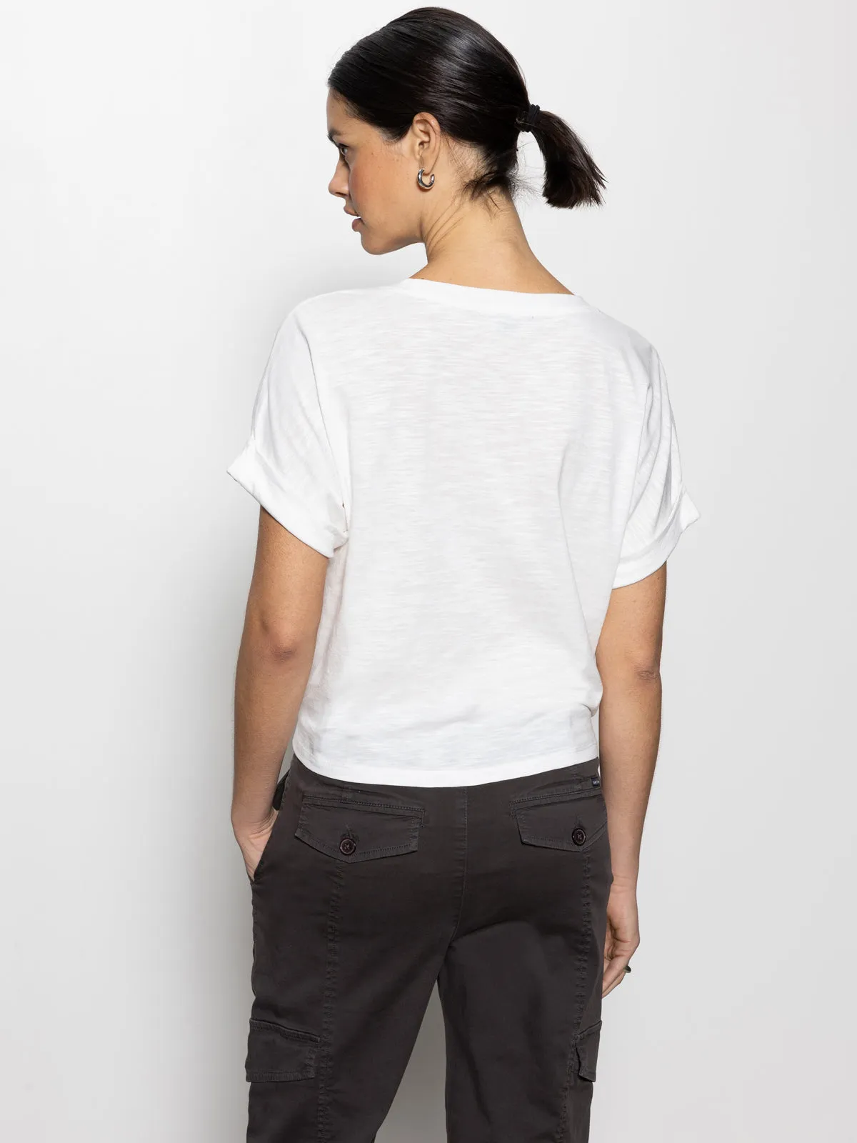 Comfort Stretch Soft Base All Day Tie Tee White