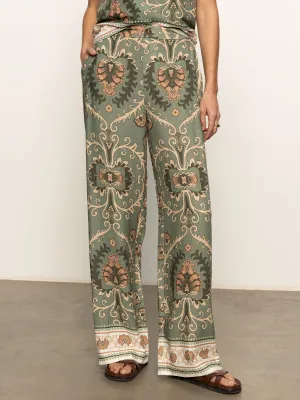 The Soft Semi High Rise Trouser Mezzo Sage LowProfileWaistband