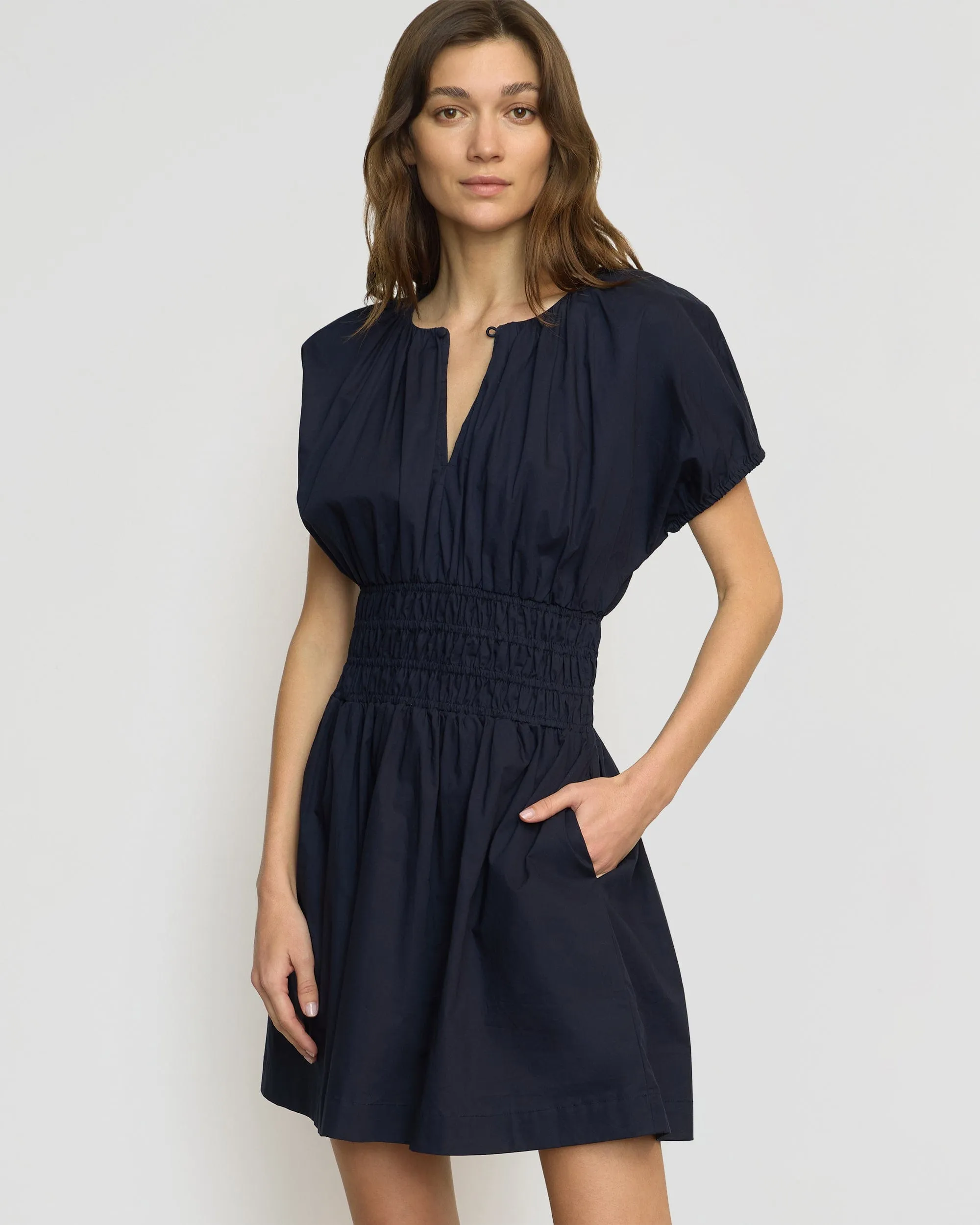 Gentle Flow Kaci Cinched-Waist Organic Cotton Dress